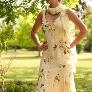 Alex Evenings Pale Yellow Formal Dress